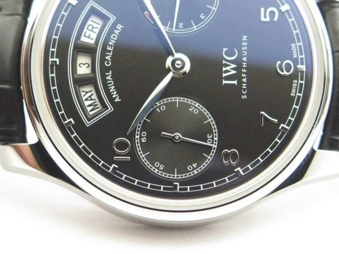 MIROTIME 0408 Portuguese Real PR Real Annual Calendar IW5035 YLF 1:1 Best Edition Black Dial On Leather Strap A Soft 7240